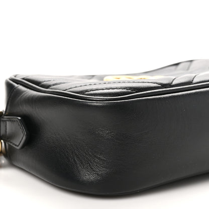 Gucci Calfskin Matelasse Small GG Marmont Chain Shoulder Bag Black 9 of 11