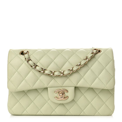 Chanel Caviar Quilted Small Double Flap Light Green 1 of 10
