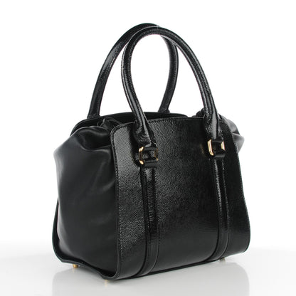 Burberry Patent Calfskin Small Dinton Tote Black 4 of 10