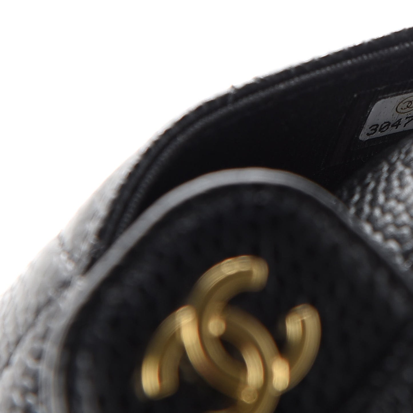 Caviar Quilted Flap Card Holder Wallet Black