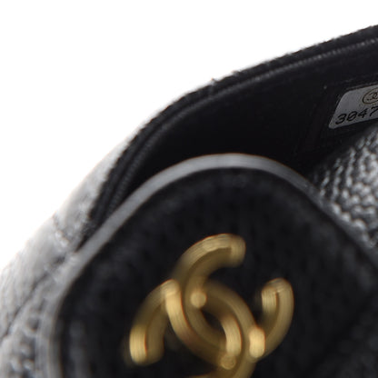 Chanel Caviar Quilted Flap Card Holder Wallet Black 8 of 9