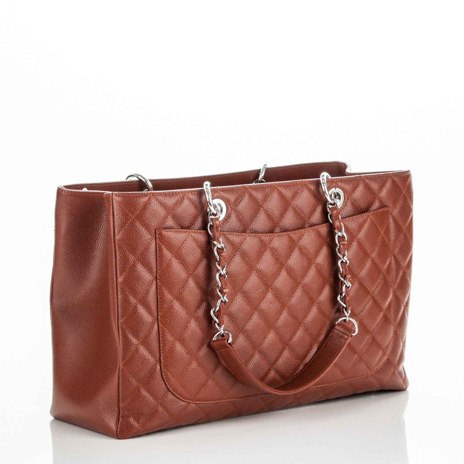 Chanel Caviar Quilted XL Grand Shopping Tote GST Brown 3 of 7