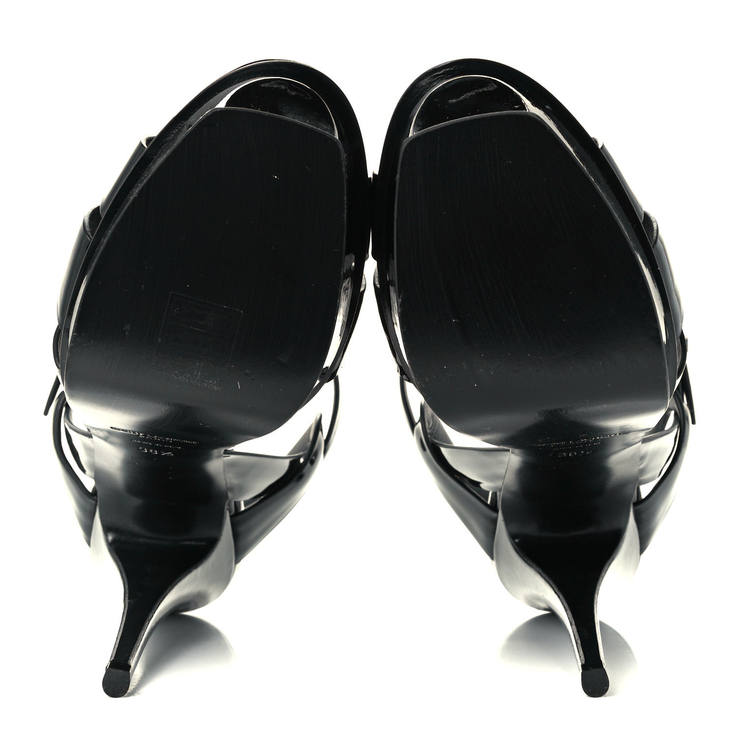Saint Laurent Patent Tribute 105 Platform Sandals 38.5 Black 6 of 9