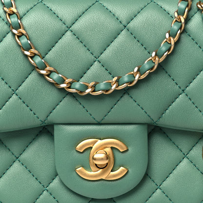 Chanel Lambskin Quilted Mini Pearl Crush Flap Green 8 of 11