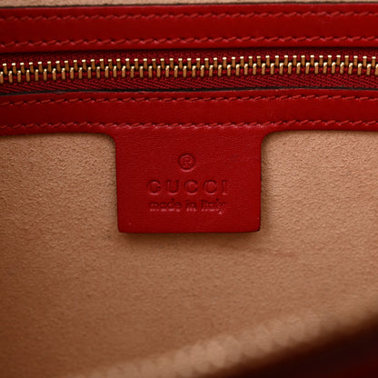 Gucci Guccissima Signature Padlock Double Handle Bag Hibiscus Red 6 of 20