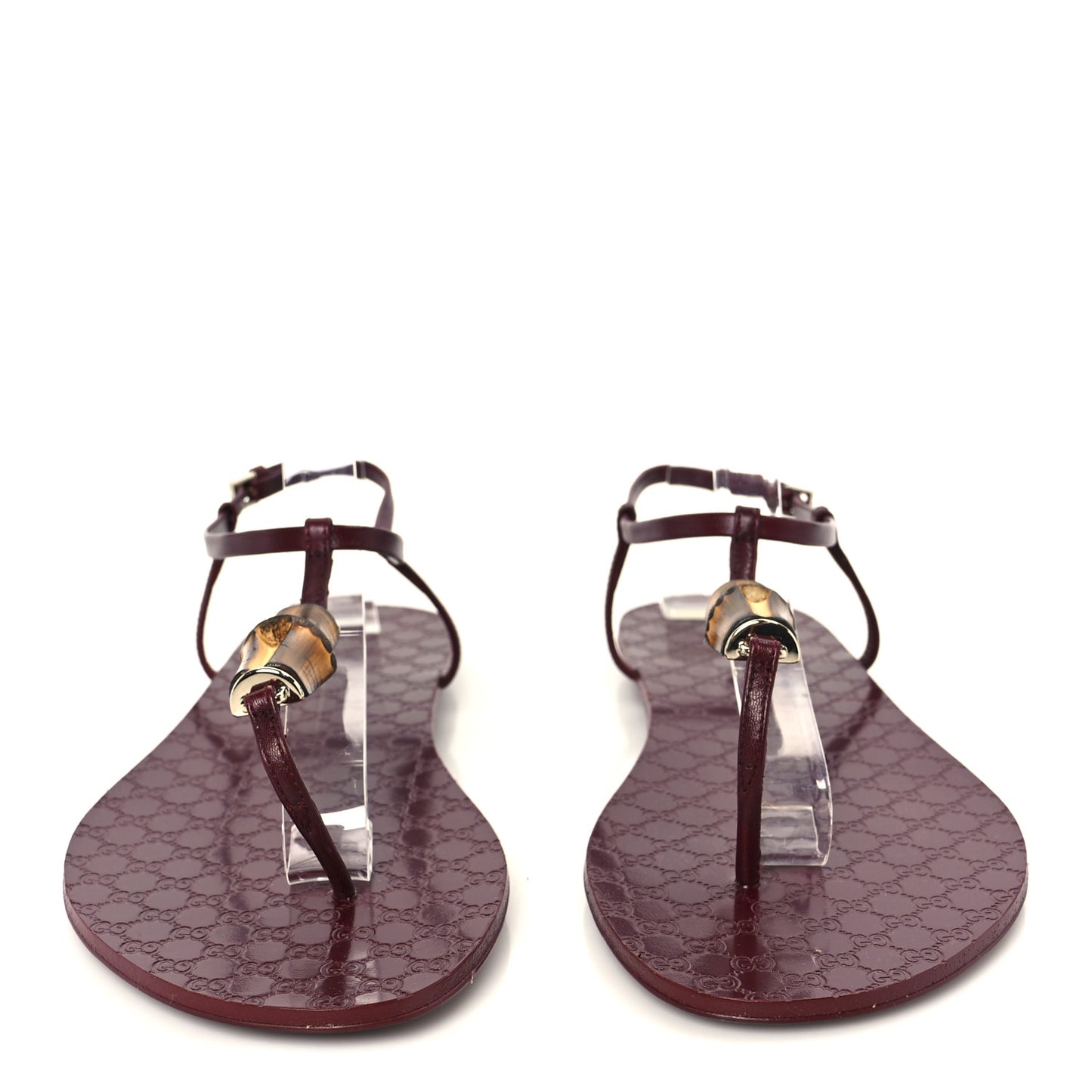 Calfskin Guccissima Bamboo Womens Susanna Sandals 39 Rosso Ancora