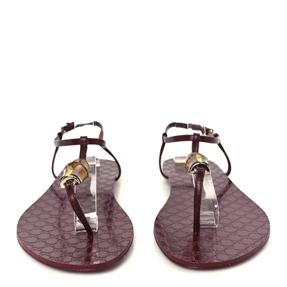 Gucci Calfskin Guccissima Bamboo Womens Susanna Sandals 39 Rosso Ancora 3 of 9