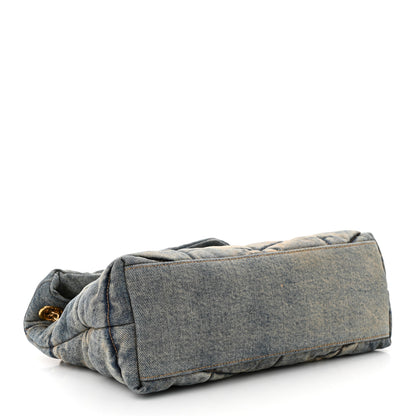 Saint Laurent Denim Quilted Small Loulou Puffer Monogram Chain Satchel Blue Cinnamon 4 of 13