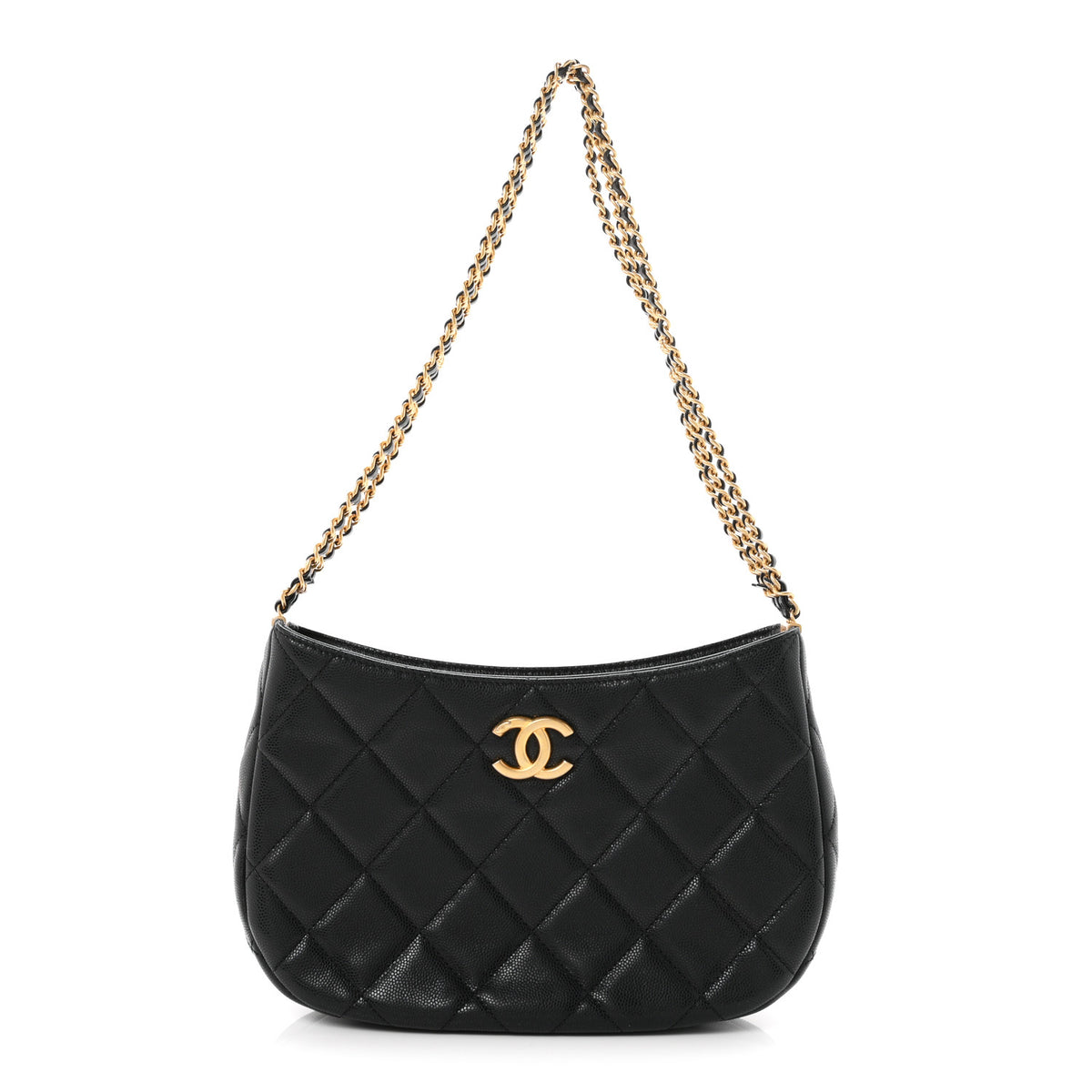 Chanel Caviar Quilted Triple Chain Hobo Black 1 of 10