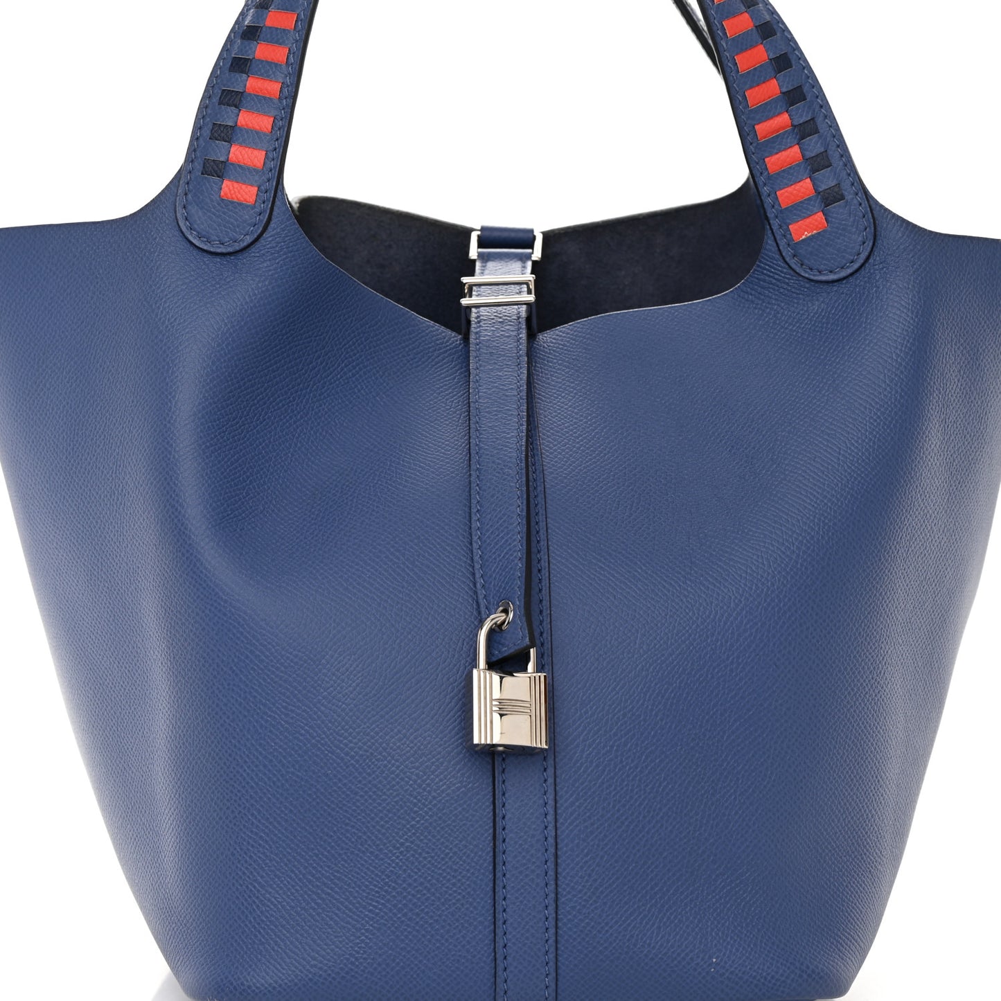 Epsom Tressage De Cuir Picotin Lock 22 MM Bleu Encre Brique Black