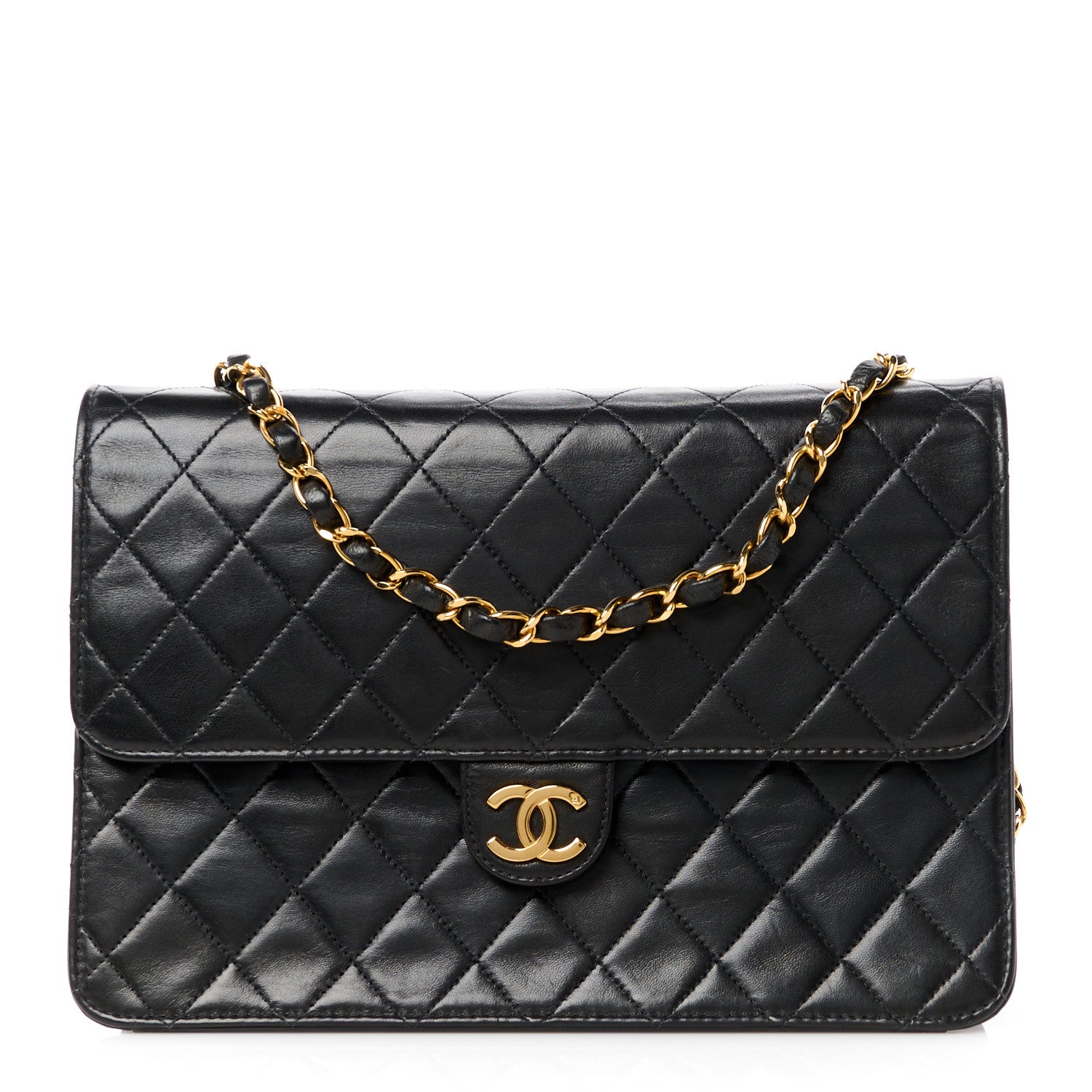 Chanel Lambskin Quilted Medium Single Flap Black 1 of 11