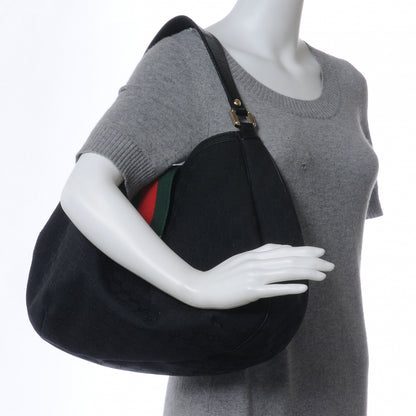 Gucci Monogram Ladies Web Large Hobo Black 2 of 7