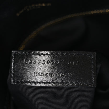 Saint Laurent Lambskin Quilted Toy Loulou Puffer Monogram Chain Satchel Black 7 of 11