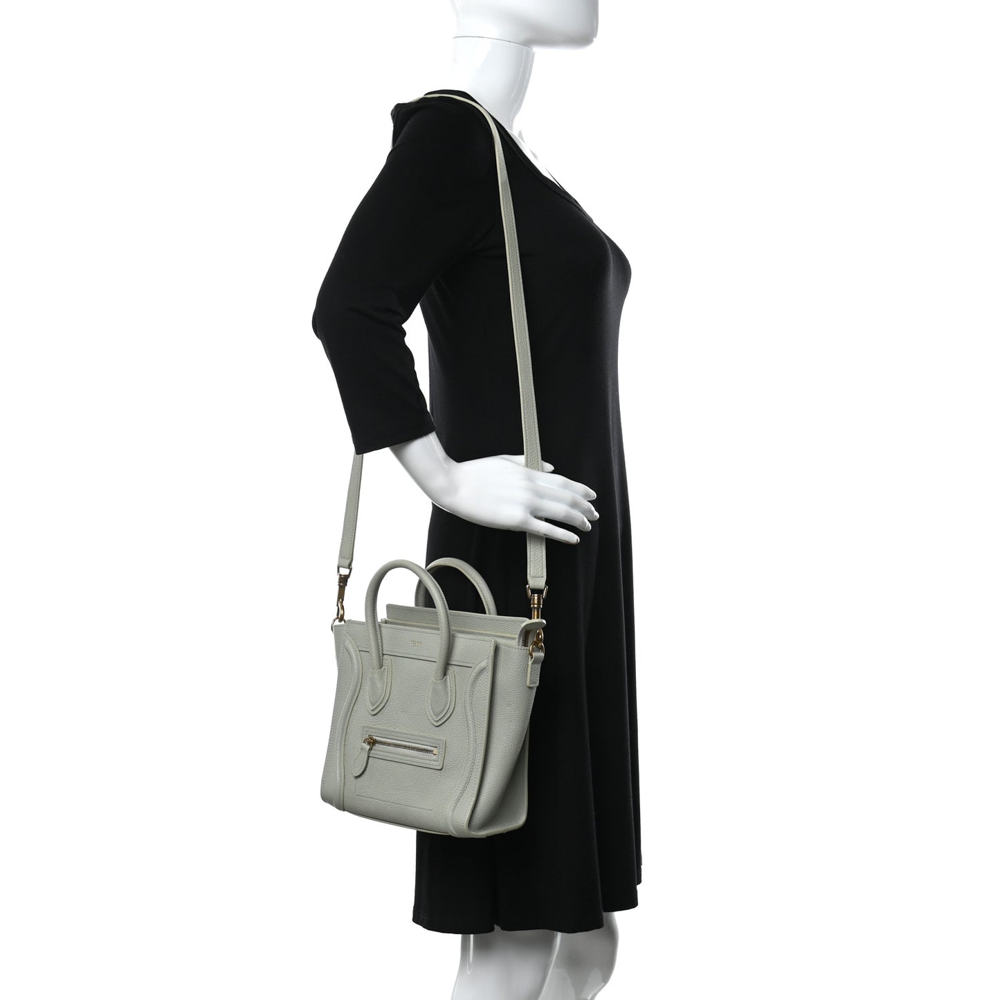 Drummed Calfskin Nano Luggage Vert D'eau