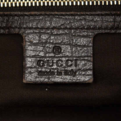 Gucci Monogram Medium Horsebit Chain Hobo Dark Brown 6 of 8