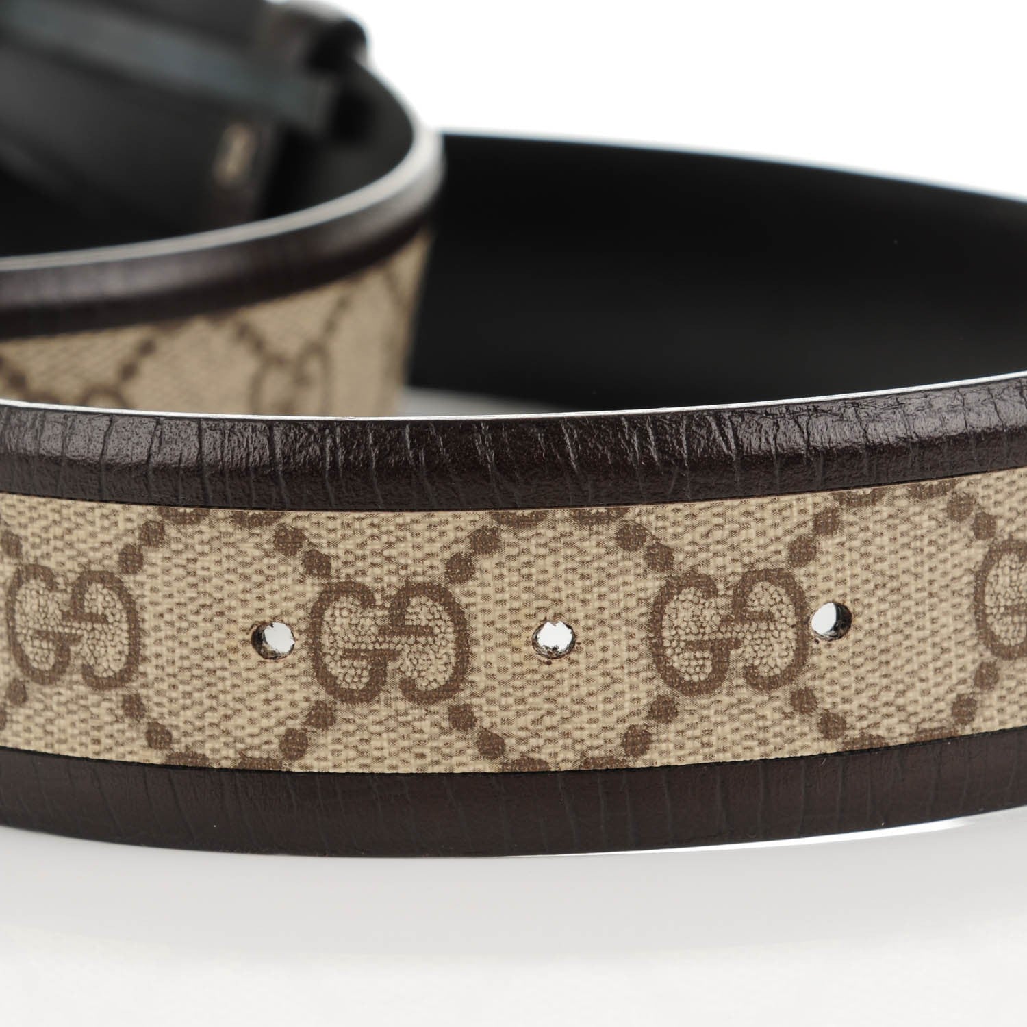 Gucci GG Plus Monogram Niagara Lux Calfskin Interlocking G 40mm Belt 90 36 Beige Ebony Cocoa 4 of 6