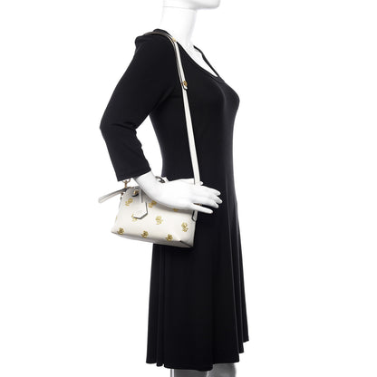 Fendi Vitelloi Dolce Lurex Floral Embroidered Studded Mini By The Way Boston Bag White 2 of 8