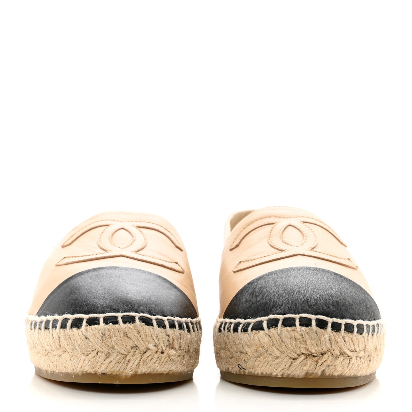 Lambskin CC Espadrilles 38 Beige Black