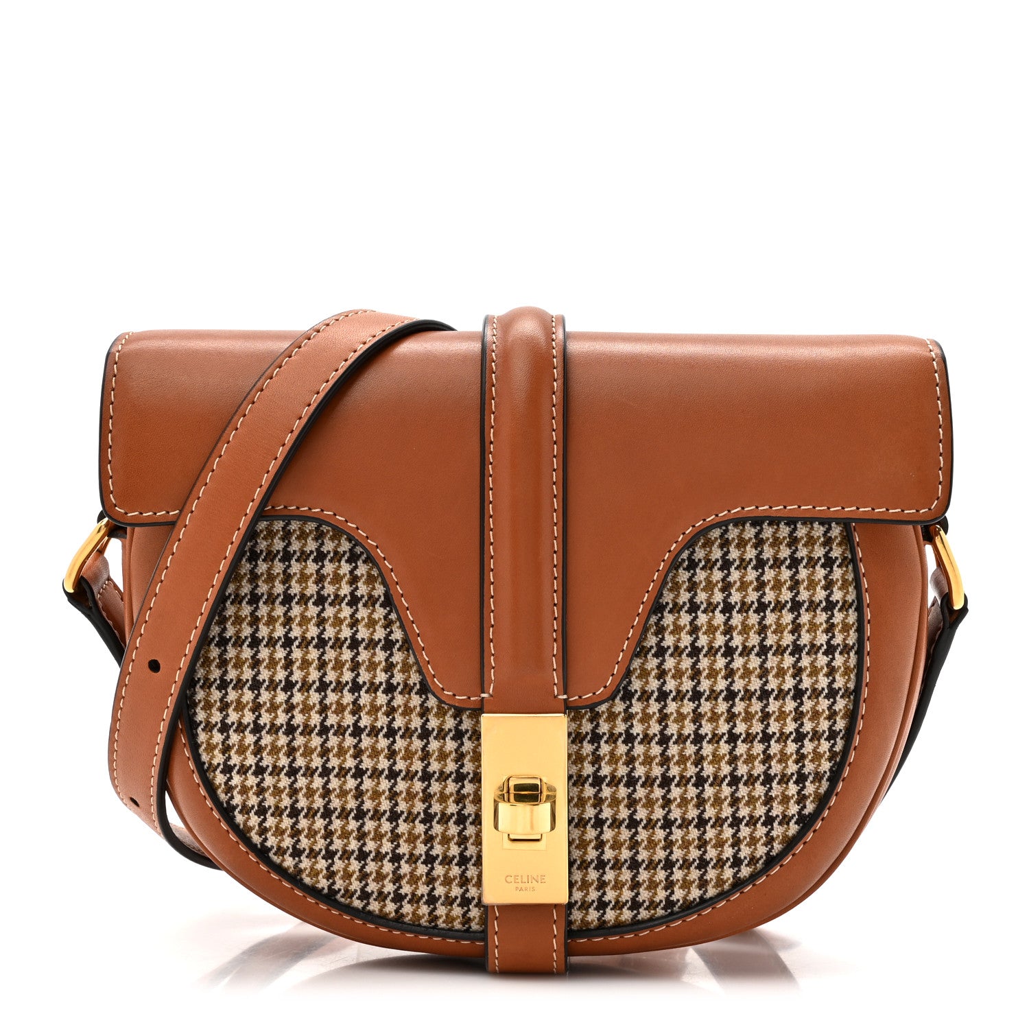 Celine Natural Calfskin Tweed Besace Small 16 Tan 1 of 14