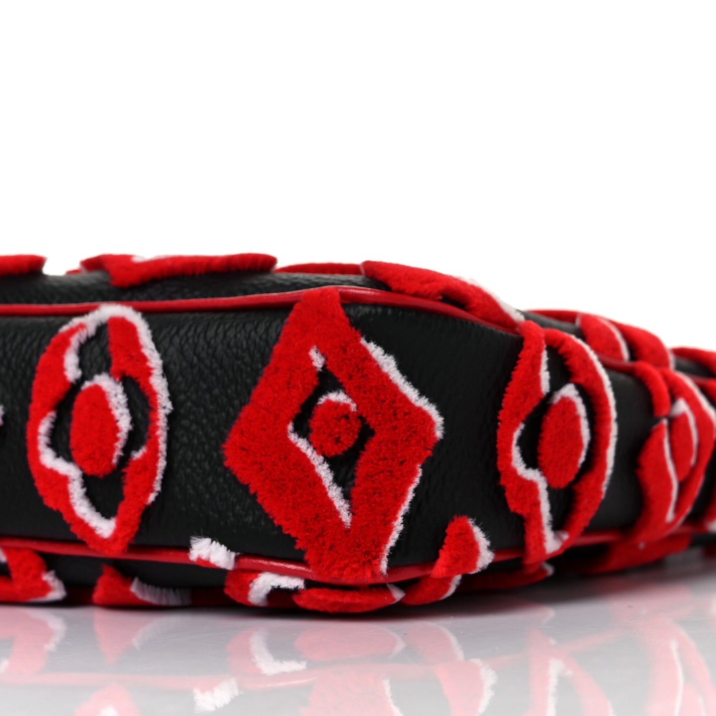 X UF Tufted Monogram Pochette Accessories Black Red