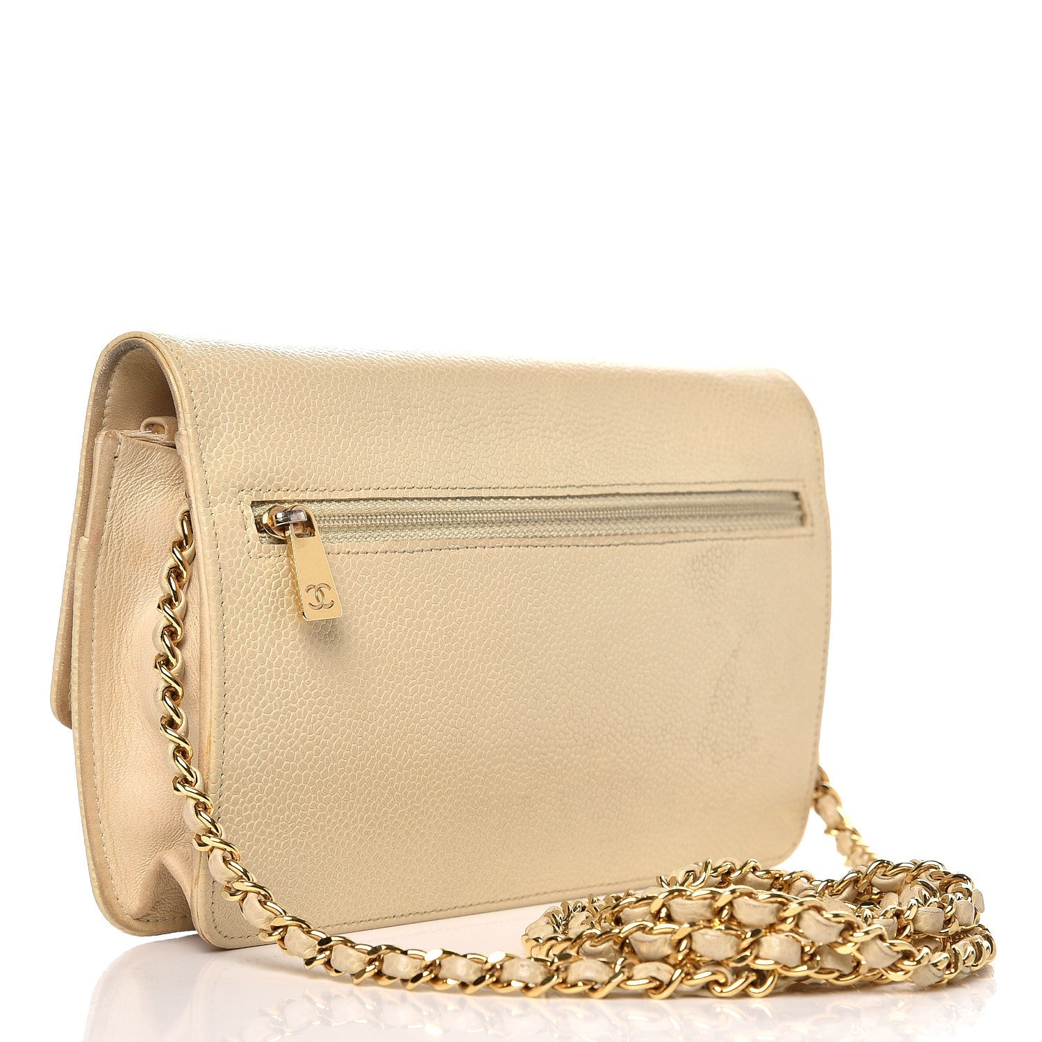 Chanel Caviar Timeless CC Wallet on Chain WOC Beige Clair 3 of 18