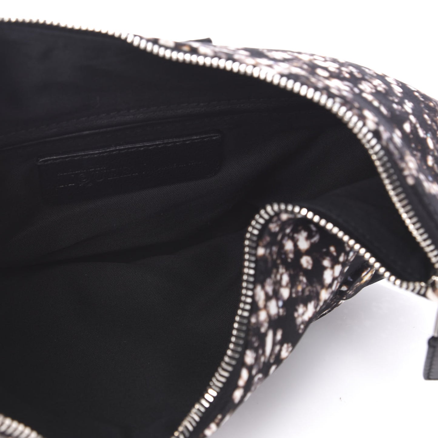 Silk Dandelion Print De Manta Clutch Black