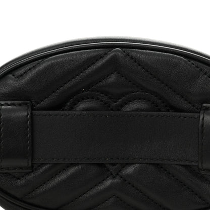 Gucci Calfskin Matelasse GG Marmont Belt Bag 85 34 Black 11 of 13