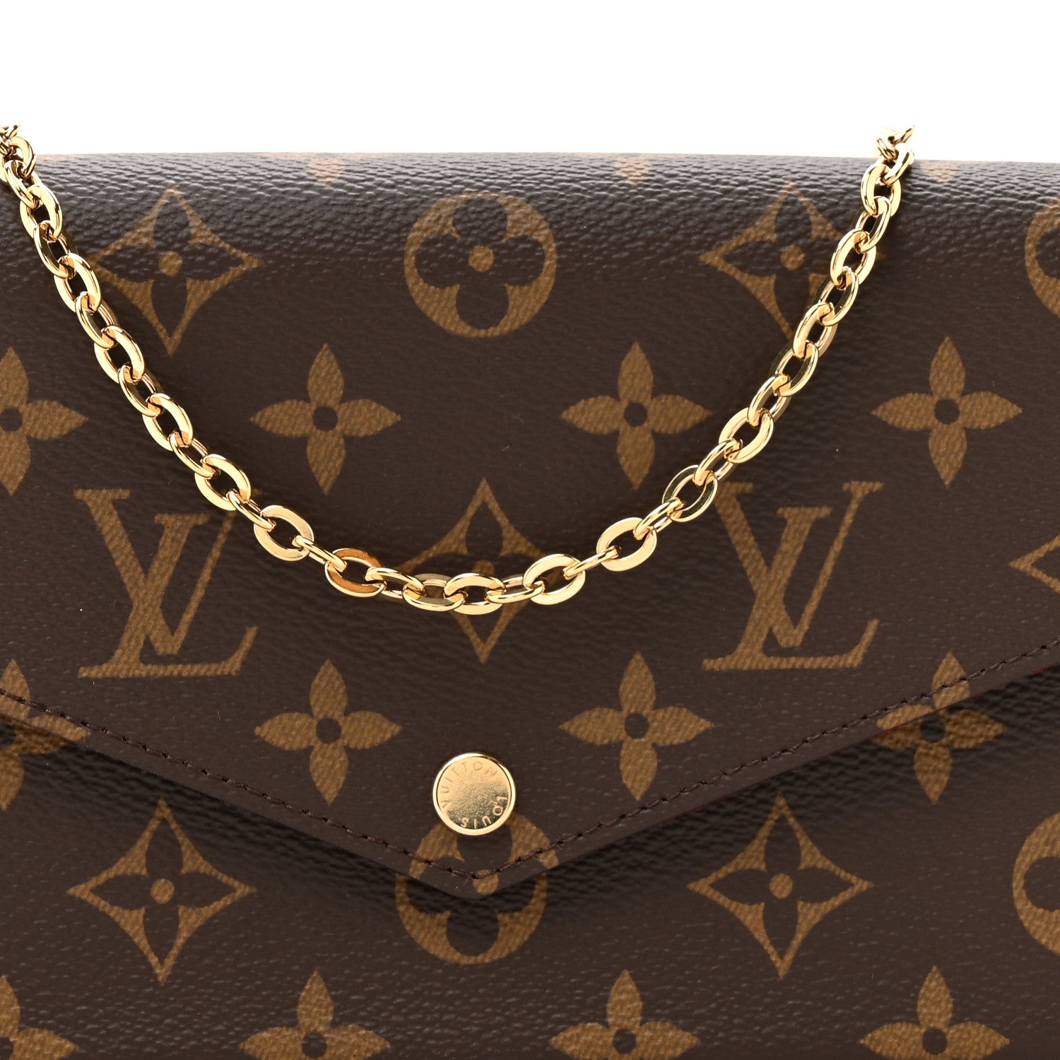 Louis Vuitton Monogram Pochette Felicie Chain Wallet Fuchsia 10 of 13