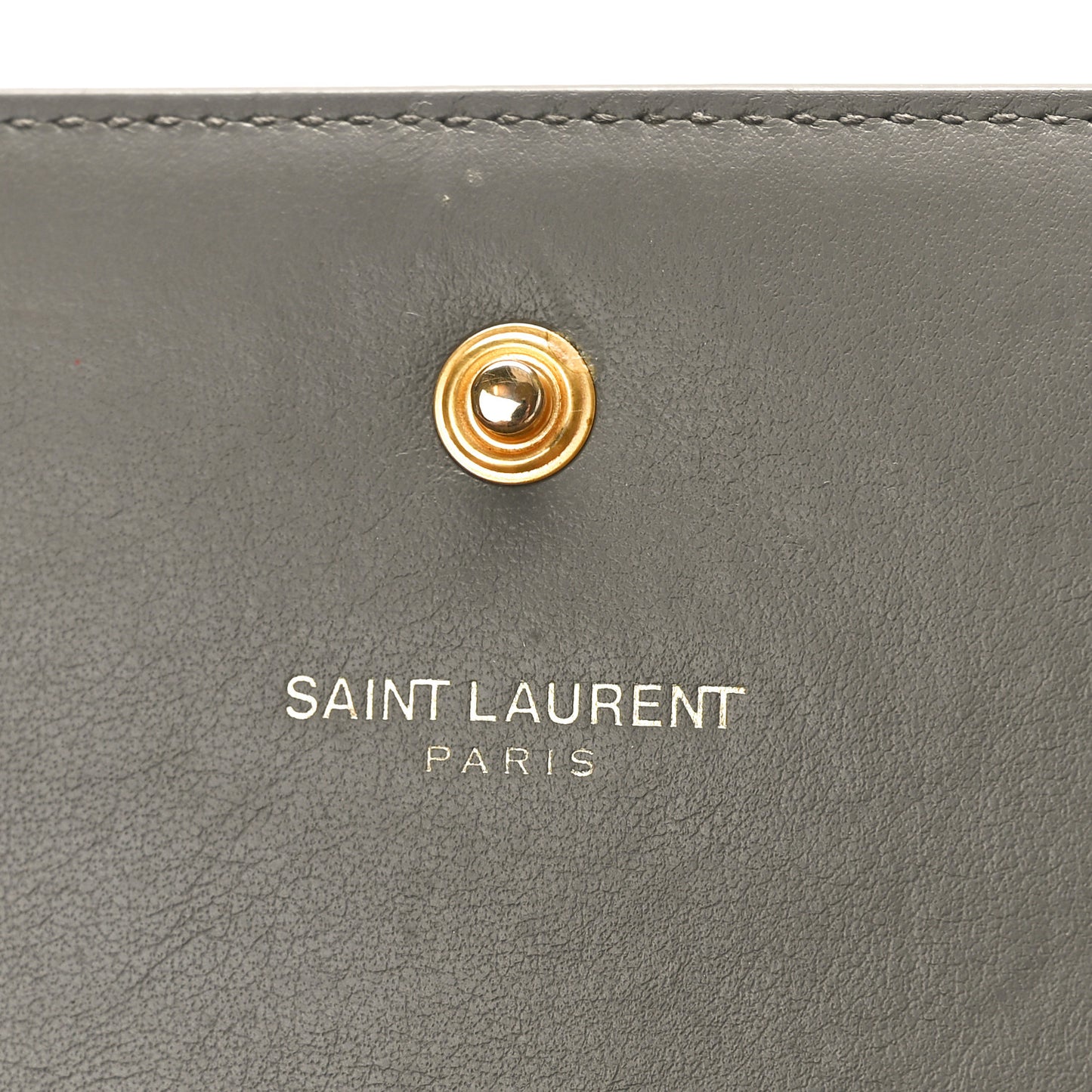 Calfskin Crocodile Embossed Monogram Chain Wallet Fog