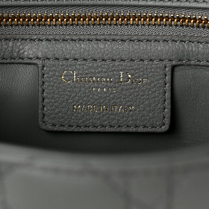Christian Dior Supple Calfskin Cannage Medium Caro Bag Ethereal Grey 6 of 10