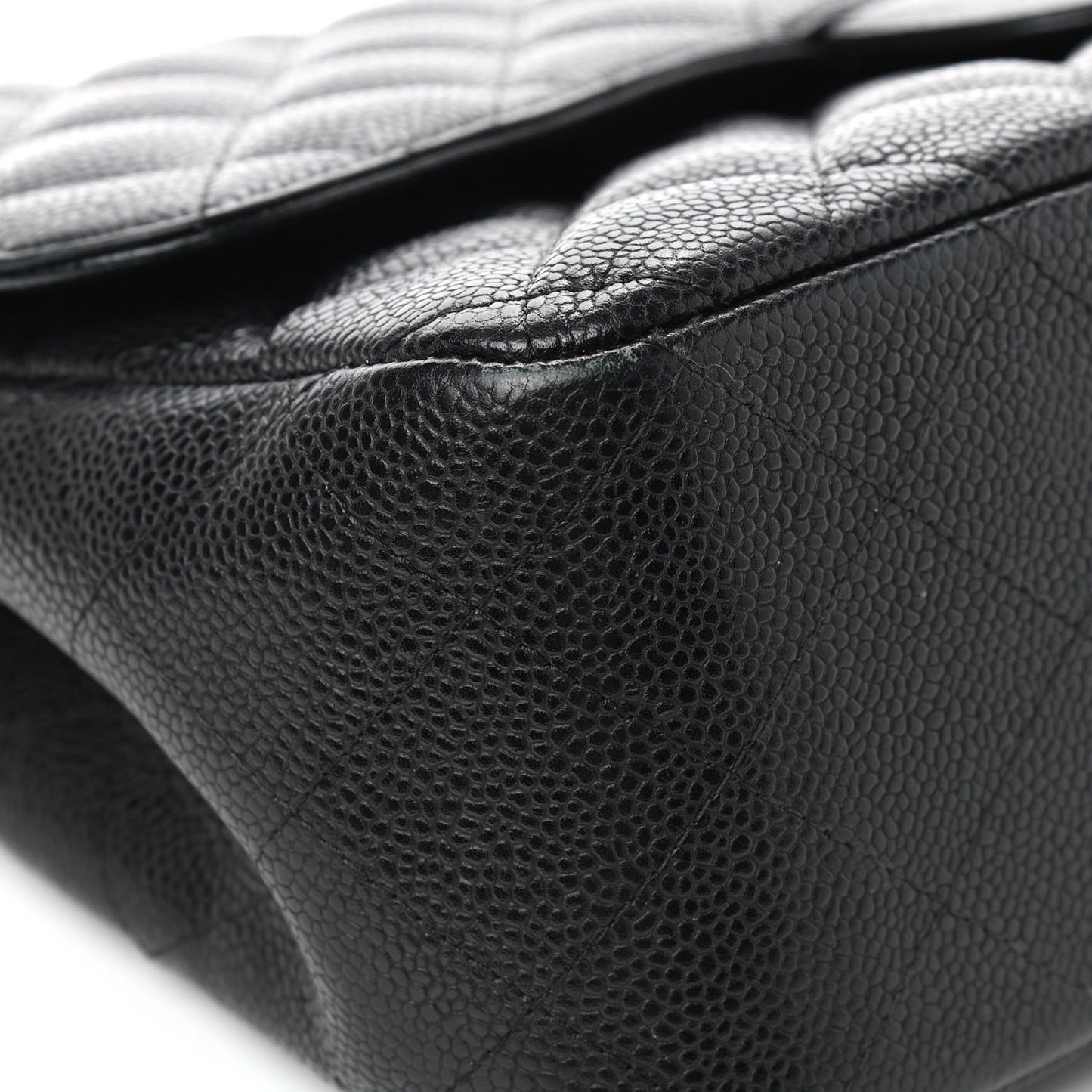 Caviar Quilted Jumbo Double Flap Black