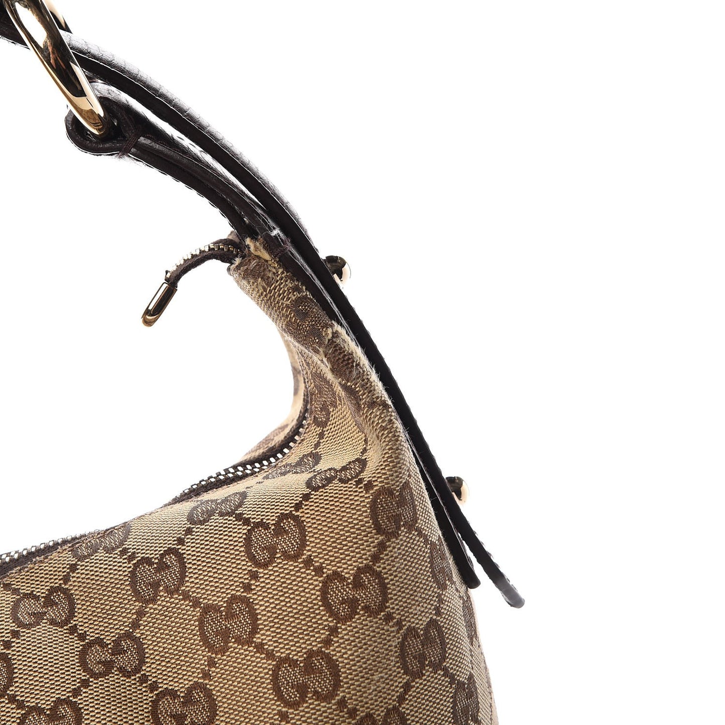 Monogram Medium Horsebit Chain Hobo Dark Brown