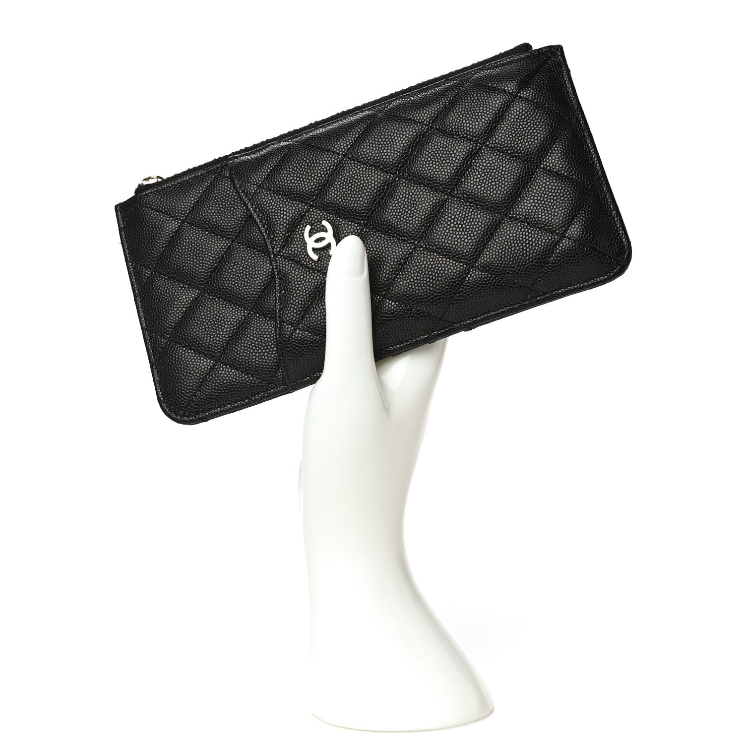 Chanel Caviar Quilted Classic Flat Wallet Pouch Black 2 of 11