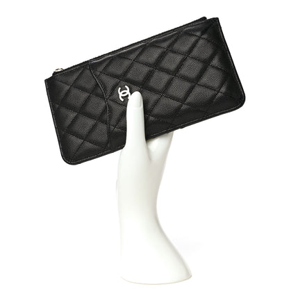 Chanel Caviar Quilted Classic Flat Wallet Pouch Black 2 of 11