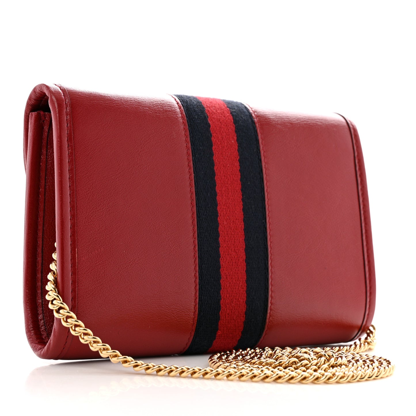 Textured Calfskin Web Mini Rajah Slim Flap Shoulder Bag Romantic Cherry
