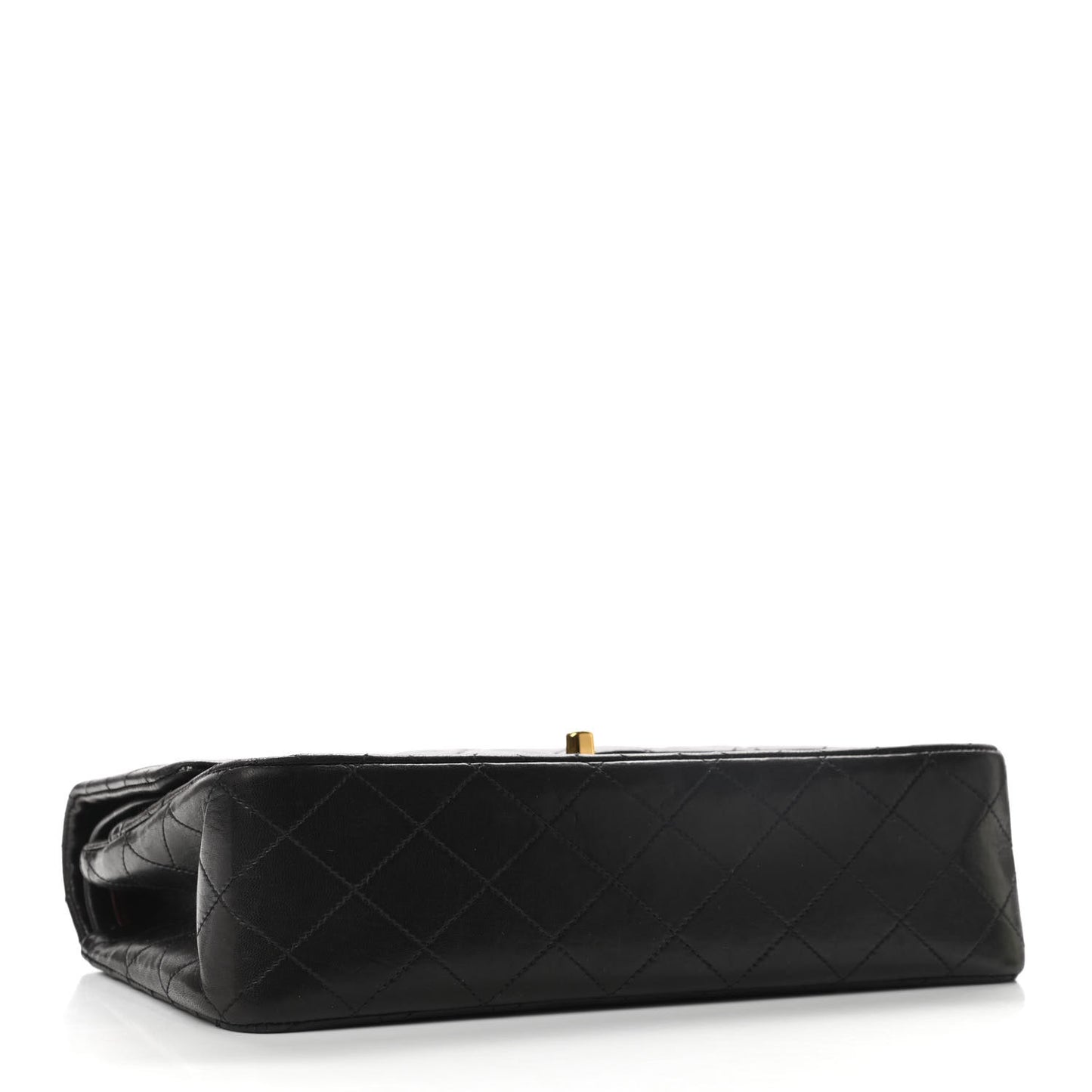 Lambskin Quilted Medium Double Flap Black