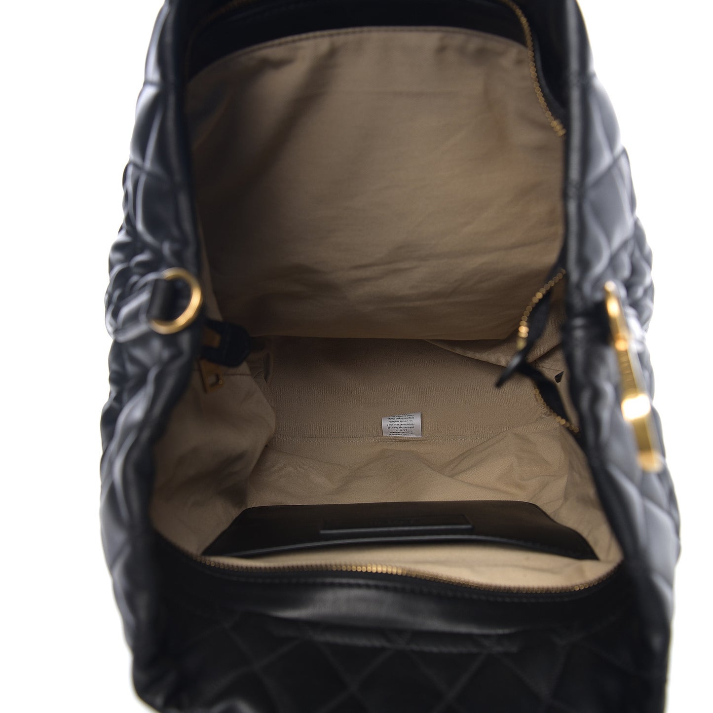 Rubberized Canvas Quilted Duo Backpack Black