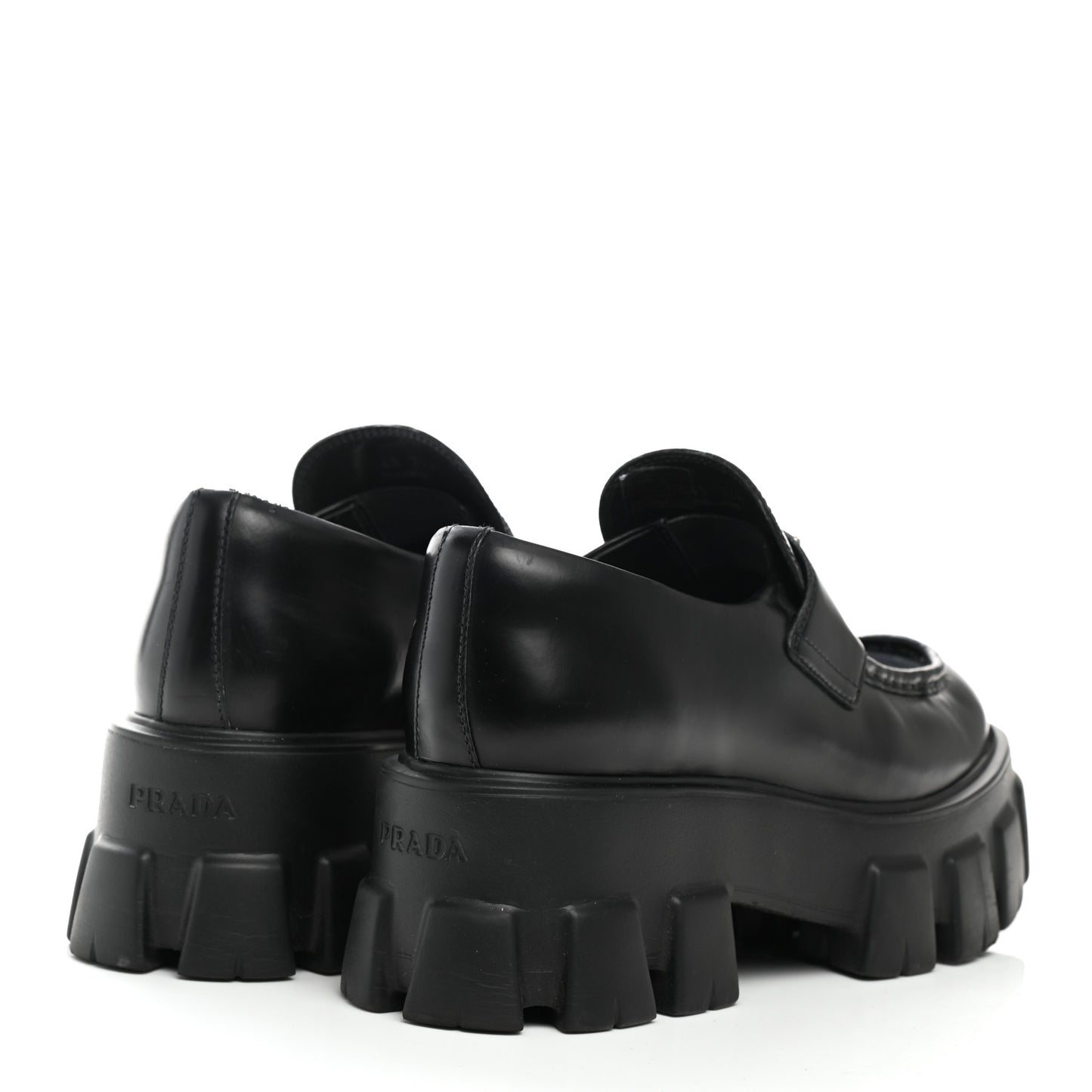 Spazzolato Rois Metal Triangle Logo Monolith 55mm Loafers 37.5 Black