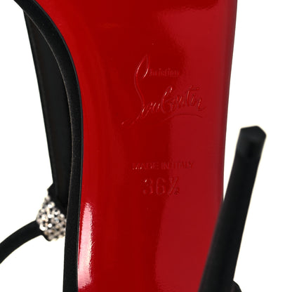 Christian Louboutin Satin Crepe Strass T Cab 100 T-Strap Sandals 36.5 Black 6 of 9