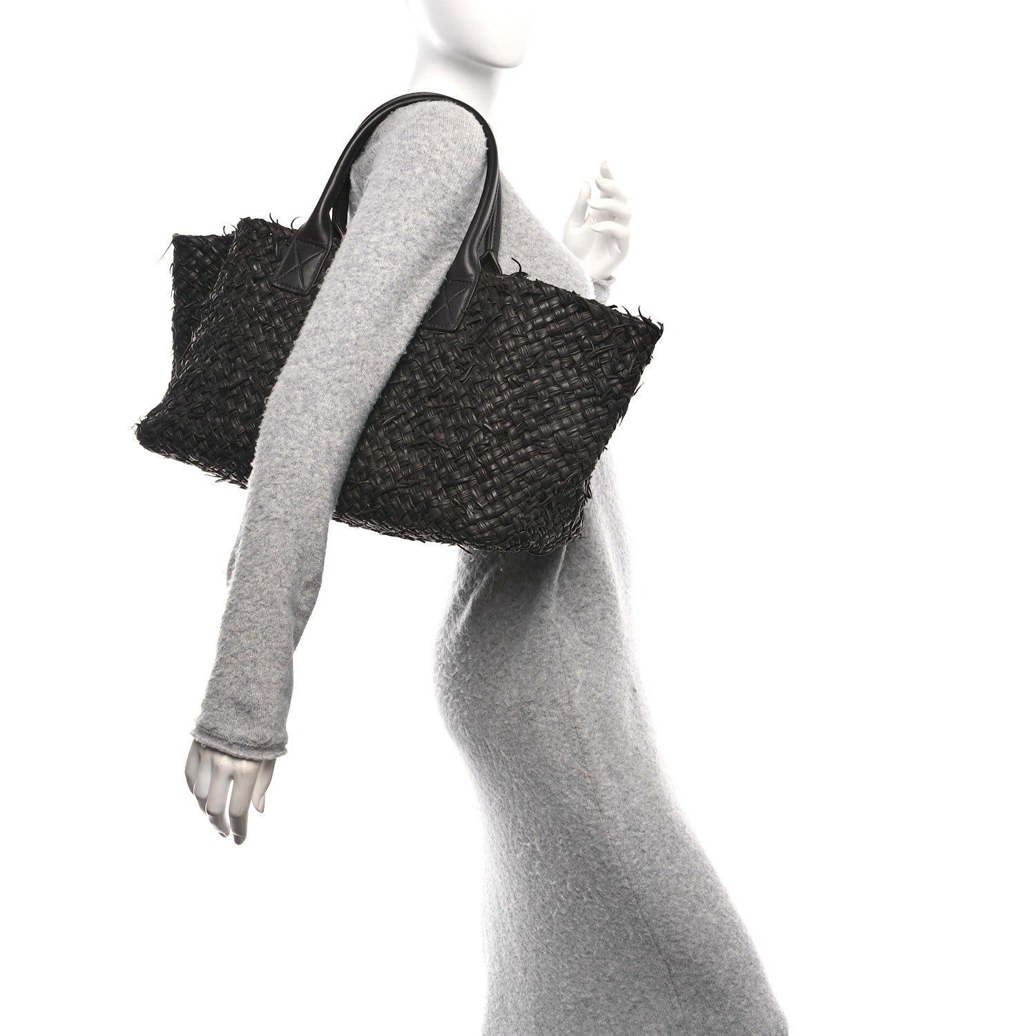 Bottega Veneta Chevre Intrecciato Fringe Netted Medium Cabat Tote 2 of 12