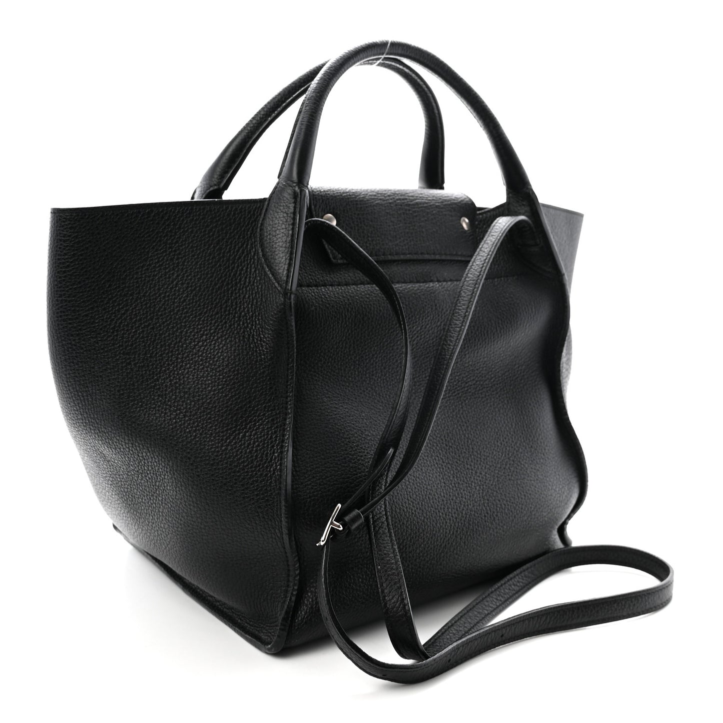 Supple Grained Calfskin Small Big Bag Black