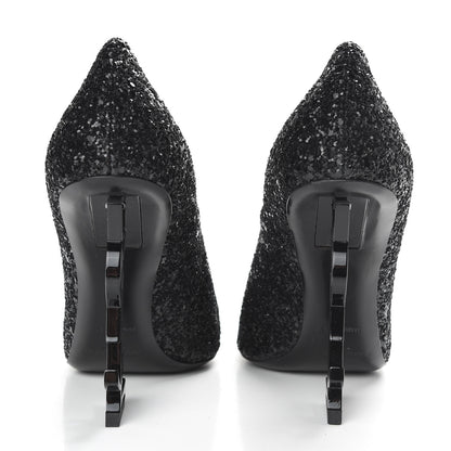 Saint Laurent Glitter Opyum 100 Pumps 36 Black 6 of 10