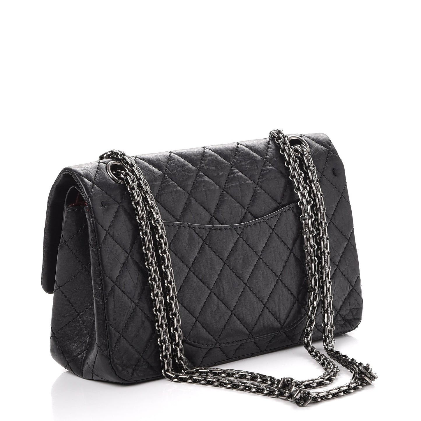 Aged Calfskin Quilted 2.55 Reissue 225 Flap Black