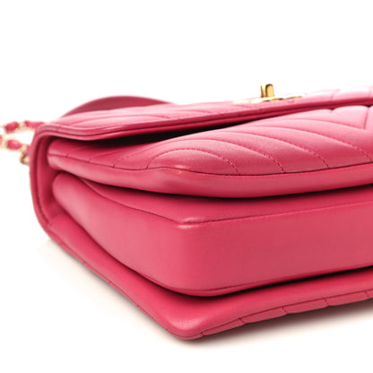 Chanel Lambskin Chevron Quilted Small Trendy CC Dual Handle Flap Bag Pink 8 of 14