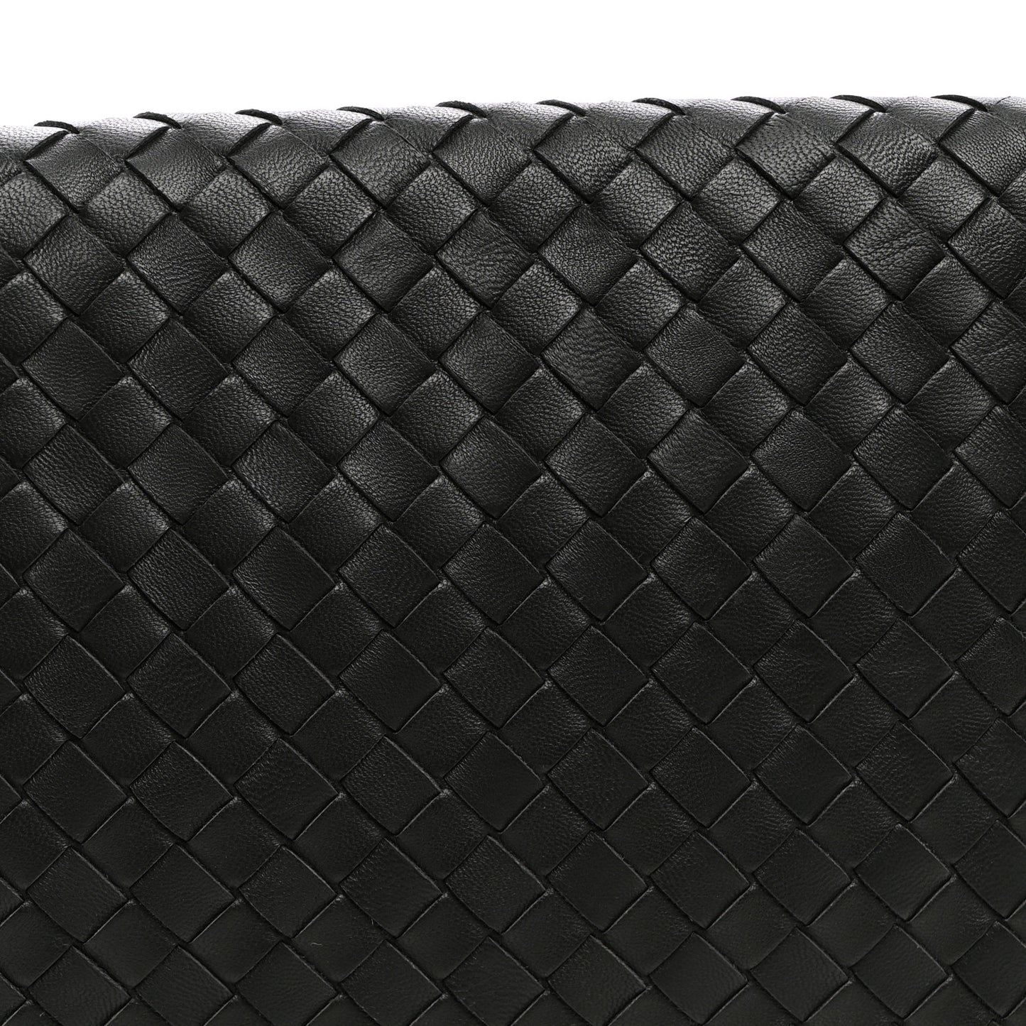 Nappa Intrecciato Crossbody Messenger Flap Black