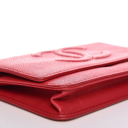 Chanel Caviar Timeless CC Wallet On Chain WOC Dark Pink 11 of 14