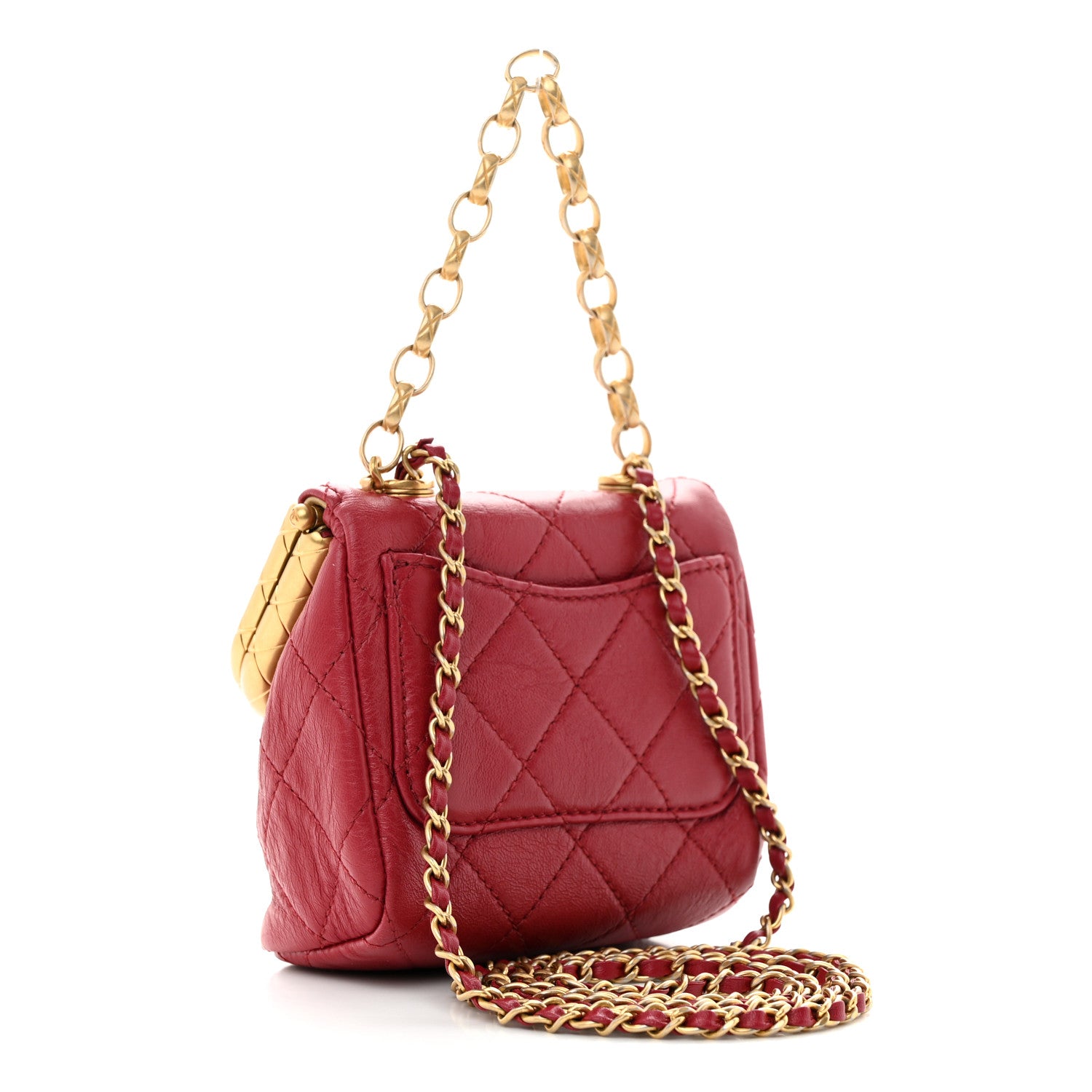Chanel Lambskin Quilted Micro My Crush Bag Red 3 of 10