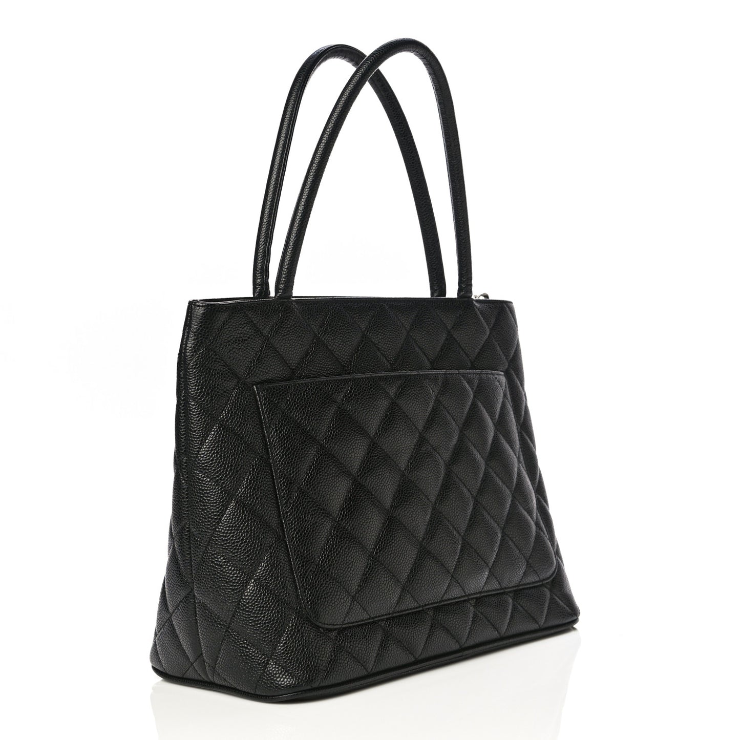 Caviar Quilted Medallion Tote Black