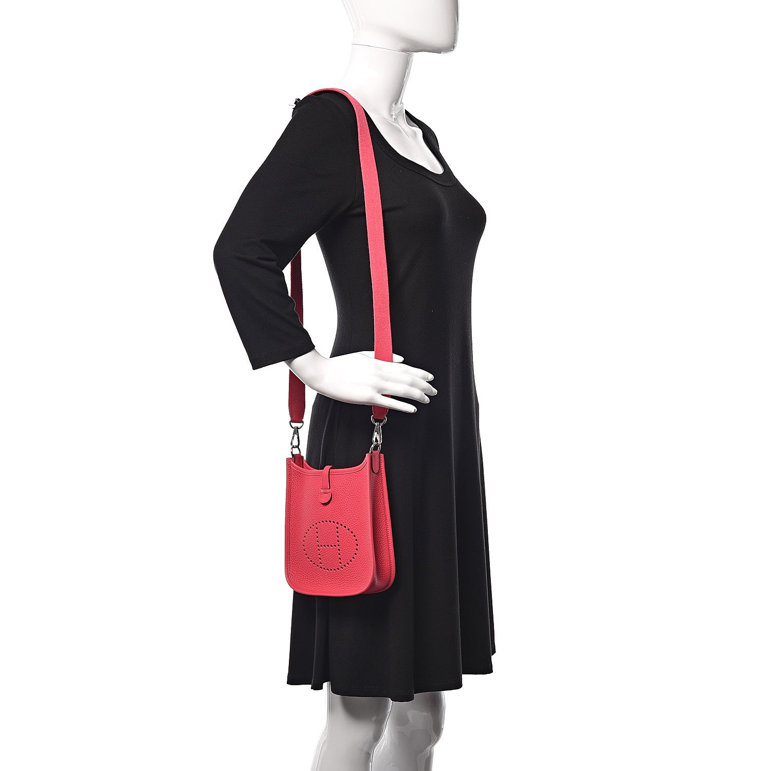 Hermes Taurillon Clemence Evelyne TPM Rose Extreme 2 of 10