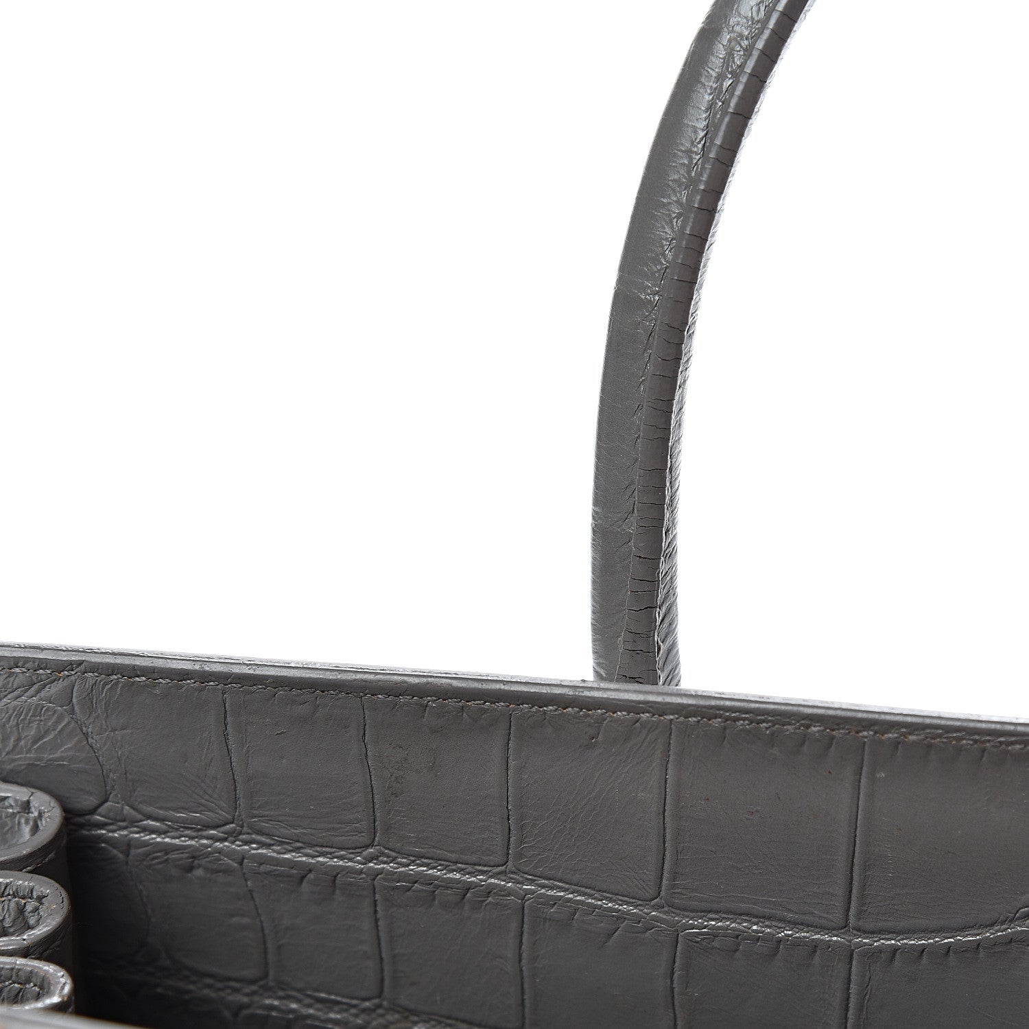 Saint Laurent Calfskin Crocodile Embossed Baby Sac De Jour Fog 17 of 23